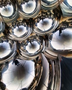 High angle view of glasses on table