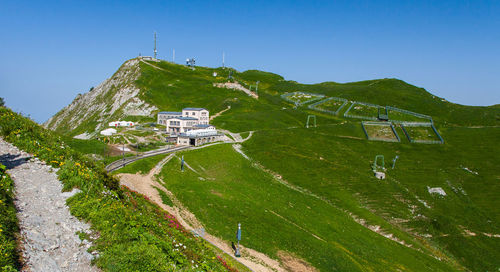 Scenic view of landscape against clear sky