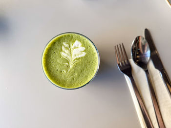 High angle view of food on table