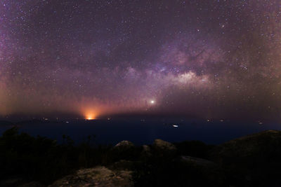 Scenic view of landscape at night