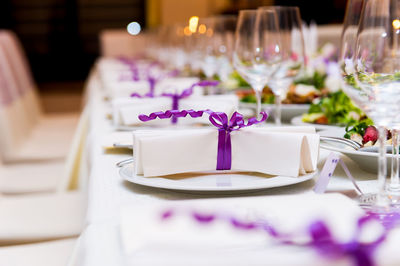 Close-up of a festive decorated table