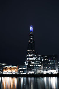 Illuminated buildings at night