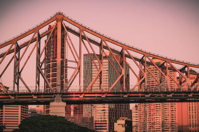 A warm summer bridge and buildings