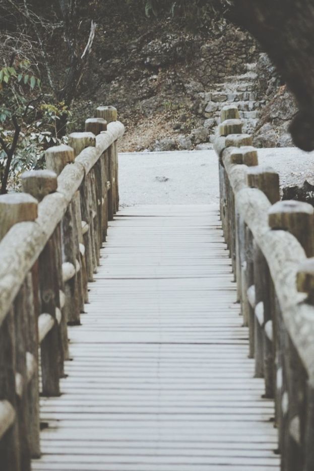 the way forward, steps, built structure, staircase, steps and staircases, railing, architecture, wood - material, diminishing perspective, day, outdoors, selective focus, narrow, no people, wooden, stairs, boardwalk, walkway, footbridge, building exterior