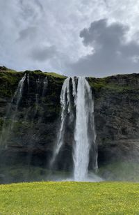 Scenic view of waterfall seljalandsfoss