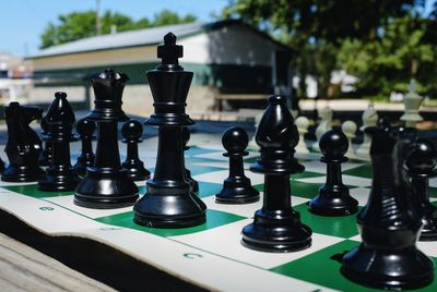 Close-up of chess pieces