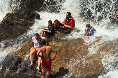 People enjoying in river