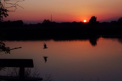 Sunset over lake