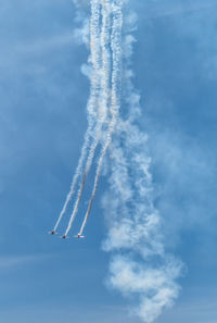 Low angle view of airshow