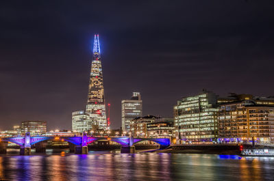 Illuminated city at night