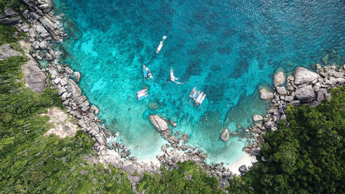 High angle view of sea shore