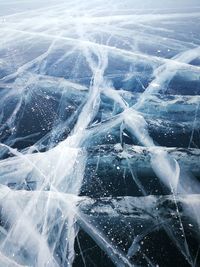 Full frame shot of frozen water