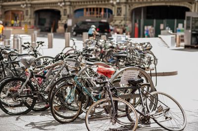 Bicycles in city