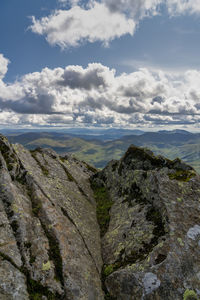 Scenic view of rocky mountains against sky