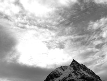 Low angle view of mountain against sky