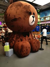 Close-up of stuffed toy on table at store