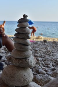 Stack of stones on beach
