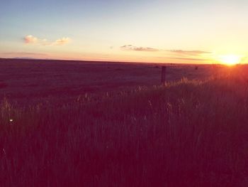 Scenic view of sunset over sea