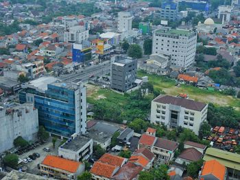 The atmosphere of a big city with multi-storey buildings