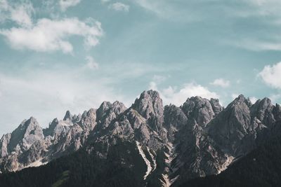 Panoramic view of mountain range against sky