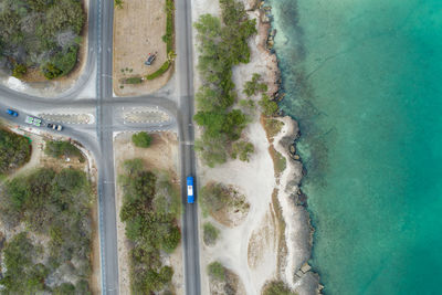 High angle view of sea shore