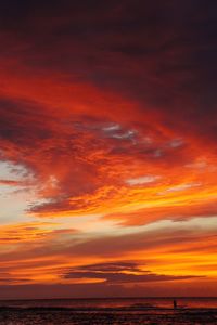 Scenic view of sea at sunset