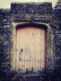 Closed door of old building
