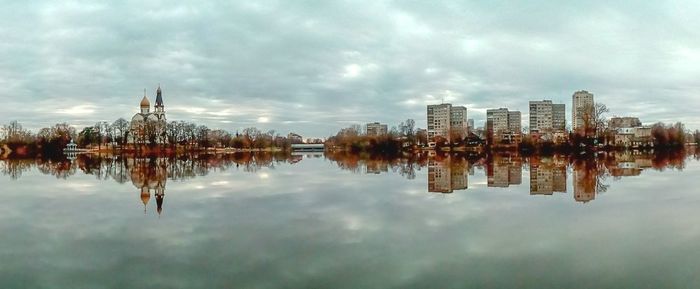 Reflection of buildings in water