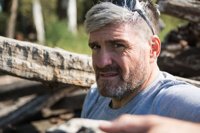 Close up portrait of mature man looking at the camera