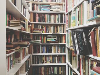 Full frame of books in library