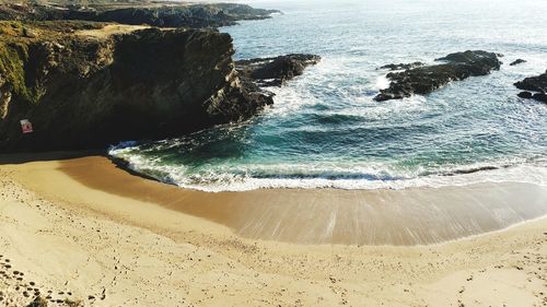 Scenic view of beach against sky