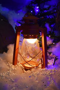 Close-up of illuminated light bulb