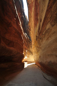 Road amidst rock formation