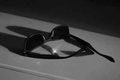 High angle view of sunglasses on table