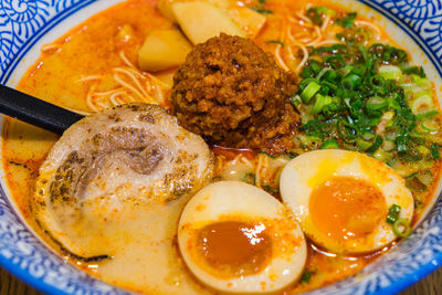 Close-up of meal served on plate
