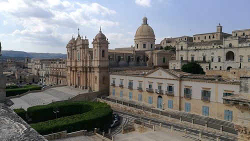 Historic building against sky in city