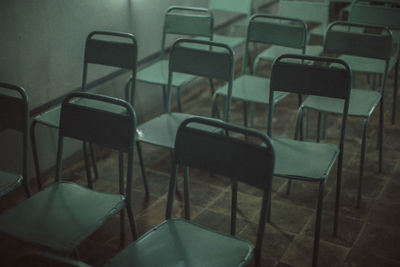 Empty chairs in room