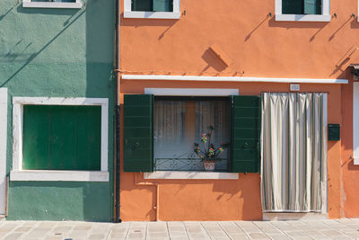 Closed door of building