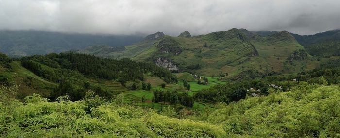 Scenic view of mountains against sky