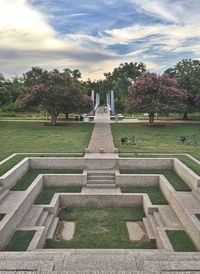 View of park against cloudy sky