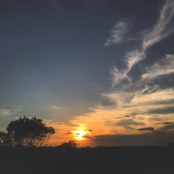 Scenic view of silhouette landscape against sky during sunset