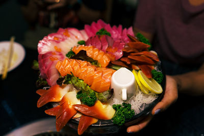 Sashimi on a plate at the restaurant fish fillet