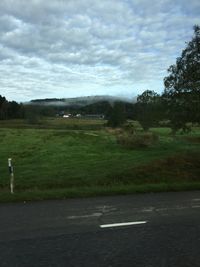 Scenic view of field against sky