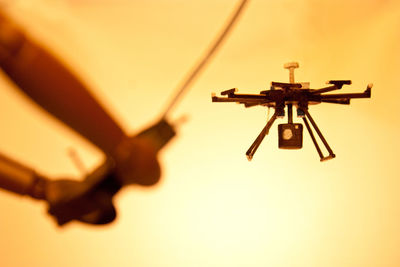 Low angle view of airplane against sky