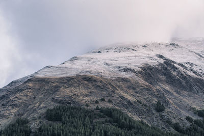 Scenic view of volcanic mountain against sky