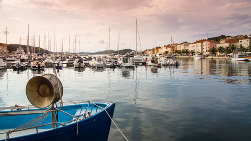 Boats in marina at harbor