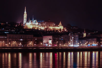 Illuminated city at night
