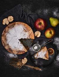 High angle view of fruits on table