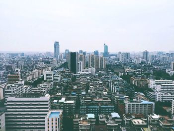 Cityscape against clear sky