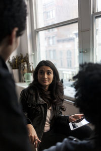 Young professional women working in an office space